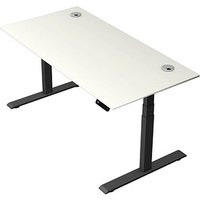 Kerkmann Move 2 Plus elektrisch höhenverstellbarer Schreibtisch weiß rechteckig, T-Fuß-Gestell anthrazit 160,0 x 80,0 cm von Kerkmann