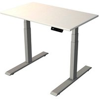 Kerkmann Move 2 elektrisch höhenverstellbarer Schreibtisch weiß rechteckig, T-Fuß-Gestell silber 100,0 x 60,0 cm von Kerkmann