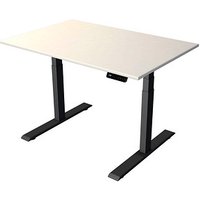 Kerkmann Move 2 elektrisch höhenverstellbarer Schreibtisch weiß rechteckig, T-Fuß-Gestell grau 120,0 x 80,0 cm von Kerkmann