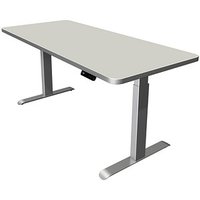 Kerkmann Move 3 Premium elektrisch höhenverstellbarer Schreibtisch lichtgrau rechteckig, T-Fuß-Gestell silber 180,0 x 80,0 cm von Kerkmann