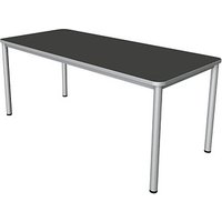 Kerkmann Prime Schreibtisch anthrazit rechteckig, 4-Fuß-Gestell silber 180,0 x 80,0 cm von Kerkmann