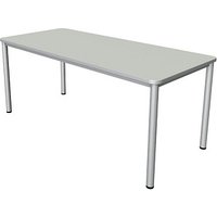 Kerkmann Prime Schreibtisch lichtgrau rechteckig, 4-Fuß-Gestell silber 180,0 x 80,0 cm von Kerkmann