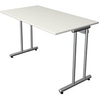 Kerkmann Smart office Schreibtisch weiß rechteckig, C-Fuß-Gestell silber 120,0 x 65,0 cm von Kerkmann