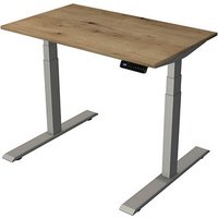 Kerkmann Smart office elektrisch höhenverstellbarer Schreibtisch eiche rechteckig, T-Fuß-Gestell silber 100,0 x 60,0 cm von Kerkmann