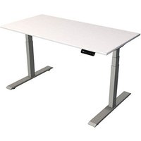 Kerkmann Smart office elektrisch höhenverstellbarer Schreibtisch weiß rechteckig, T-Fuß-Gestell silber 140,0 x 70,0 cm von Kerkmann