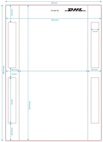 Original Din A5 Versandlabel Etikettenformat 105,4 x 207,95 mit 4 abnehmbare Zusatzetiketten 910-300-700. (3000) von KesCom