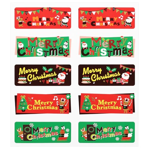 Kesote Aufkleber Weihnachten Sticker Weihnachtsaufkleber 200 Weihnachtsetiketten Selbstklebend Weihnachtssticker Kinder Geschenkaufkleber Etiketten Geschenkverpackung von Kesote