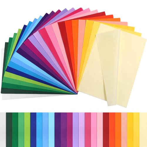 Kesote Geschenkpapier 240 Seidenpapier Seidenpapier Verpackungsmaterial 24 Farbe Transparentpapier Bastelpapier Packpapier Basteln Buntes Papier Hochzeit Geschenk Deko Weihnachten (29 x 20 cm) von Kesote