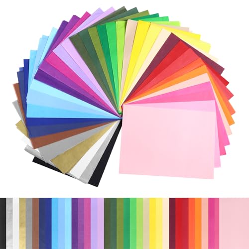 Kesote Geschenkpapier 360 Seidenpapier Seidenpapier Verpackungsmaterial 36 Farbe Transparentpapier Bastelpapier Packpapier Basteln Buntes Papier Hochzeit Geschenk Deko Weihnachten (24 x 17 cm) von Kesote