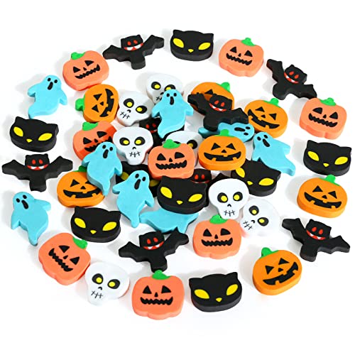 Kesote Radiergummi Kinder Radierer Halloween Deko 48 PCS Geschenk Geburtstag Party Mitgebsel Kürbis Fledermaus Geist von Kesote