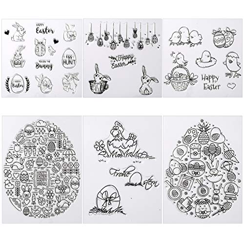 Kesote Stempel Ostern Silikonstempel Stempelset Clear Stamp Hase Basteln Deko DIY von Kesote