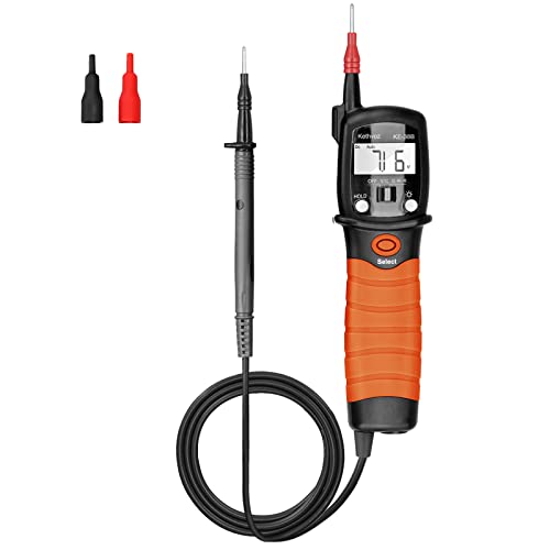 Zweipolig Spannungsprüfer Durchgangsprüfer, Kethvoz Digitales Multimeter 600V Voltmeter Messen AC/DC Spannung Widerstand Diode, Elektrisch Messgerät Spannungsmesser KE-38B von Kethvoz