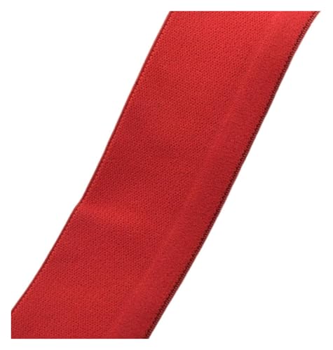 KeuLen Gummiband for Nähen, elastische Bänder, 2 Meter, buntes Twill-Gummiband mit verdickter Gummiband-Taille, modischer Bund, DIY-Bekleidungszubehör(Red) von KeuLen