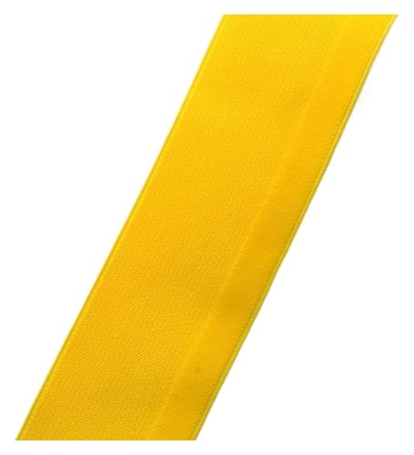 KeuLen Gummiband for Nähen, elastische Bänder, 2 Meter, buntes Twill-Gummiband mit verdickter Gummiband-Taille, modischer Bund, DIY-Bekleidungszubehör(Yellow) von KeuLen