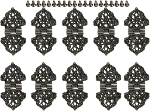 Schrankscharniere, Türscharniere, 10 Stück, antikes Holzkistenscharnier, Zinklegierung, Weinkiste, Spieluhr, Weinkiste, Puppenhaus, Schranktürscharnier, Möbelbeschläge, Schrankscharniere(Bronze) von KeuLen