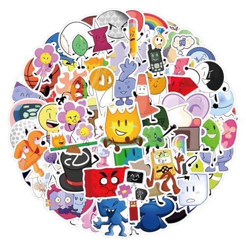 110Pcs Battle for Dream Island Aufkleber, BFDI Cartoon Spiel Aufkleber, Vinyl Wasserdichte Graffiti Aufkleber für Skateboard Auto Laptop Gitarre, Jugendliche Kinder von Keulablen