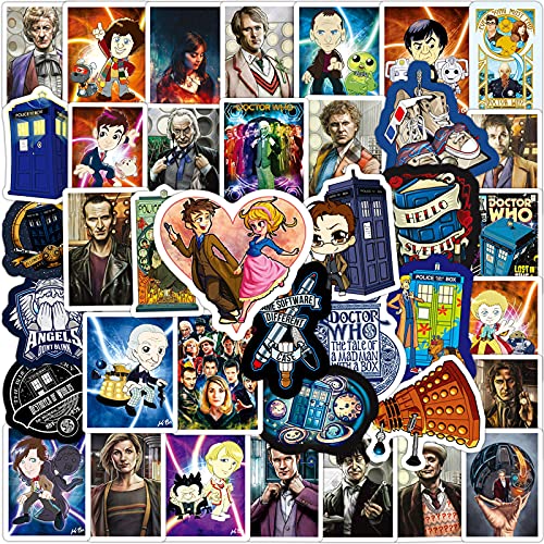 Doctor Who-Aufkleber, Cartoon-Film-Themen-Aufkleber, Vinyl, wasserdichte Aufkleber für Laptop, Skateboard, Wasserflaschen, Teenager und Erwachsene, 50 Stück von Keulablen