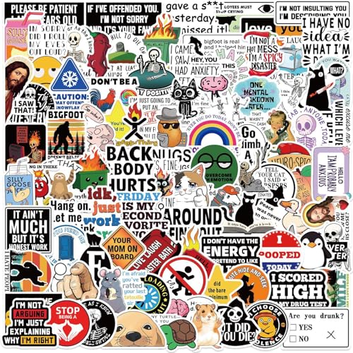 Prank Meme Stickers, 100 Stück Classic Meme Aufkleber, Vinyl Wasserdicht Interessant Scrapbook Skateboard Auto Aufkleber für Jugendliche Erwachsene von Keulablen