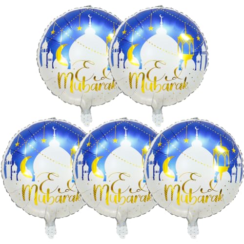 5 Stück Eid Mubarak Luftballons Ramadan Luftballons Happy Ramadan Kareem Dekoration Für Muslimische Islamische Partyabende von Keuyeo