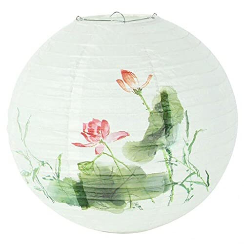 Keuyeo Runder Papierlaternen-lampenschirm, 30 cm, Seidenpapier-lampen, Dekor, Chinesischer Orientalischer Stil, Hängelampen Für Restaurant, Zuhause von Keuyeo