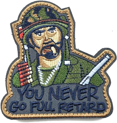 Aufnäher mit Aufschrift "Never Dee, You Never Go Full Retard", taktische Moral-Patches, Militär-Emblem, Abzeichen mit Klettverschluss von Keway