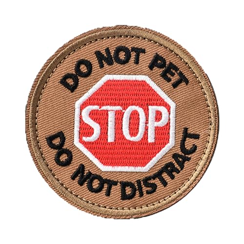 Aufnäher mit Aufschrift "Service Dog Do Not Pet Stop Do Not Distract", bestickter Verschluss, 1 Stück (Do Not Pet Stop Do Not Distract) von Keway