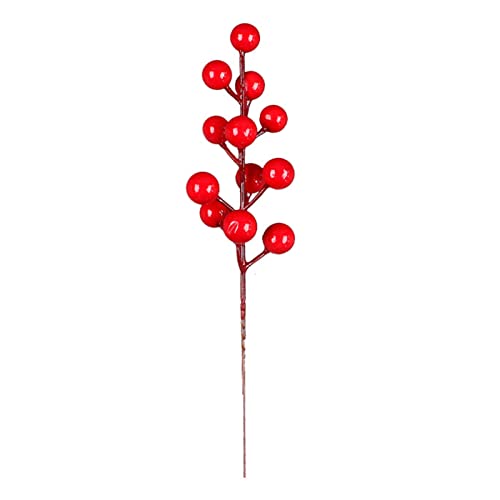 Kexpsogy 10 x rote Beeren, Weihnachtsbaum, künstliche rote Stiele für Feiertage, florale Weihnachtsdekoration von Kexpsogy