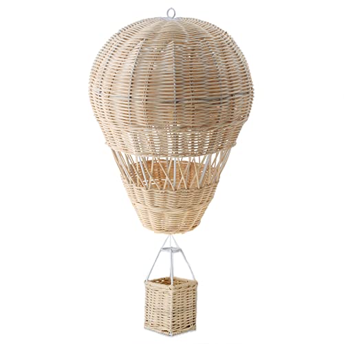 Kexpsogy Handgewebter Rattan-Heißluftballon, nordisches Handwerk, tragbare natürliche Fotografie-Requisite, Wandbehang, Heimdekoration für Geschäfte von Kexpsogy