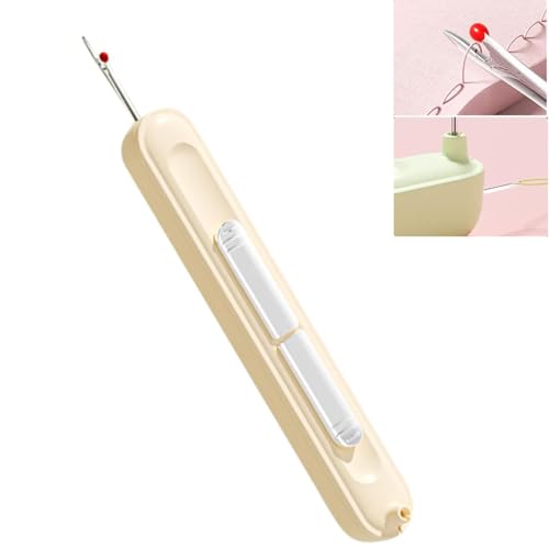 2-in-1 Nahttrenner und Nadeleinfädler, Tragbares Fadenentfernungswerkzeug zum Nähen, Quilten & Basteln, Automatische Einfädelhilfe für einfache Anwendung, Nähen (Cremeweiß) von KeyoGoS