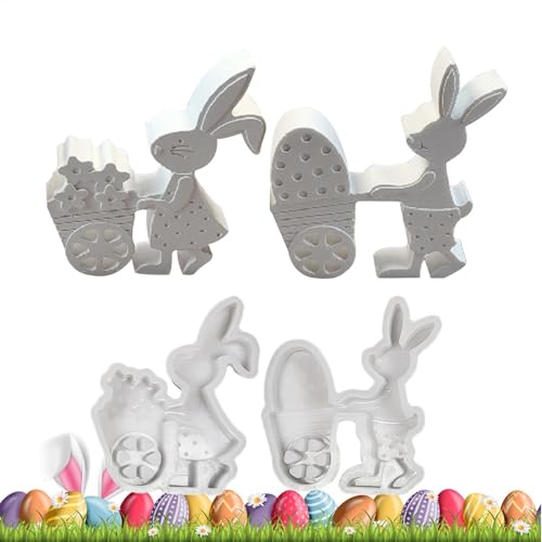 2 Stück Silikonform Ostern, Ostern hases Silikonformen Gießformen, Kaninchen Gießform Ostern, Ostern Epoxidharz Formen, Giessformen Silikon Ostern Für Handwerk Ostergeschenke von Keyubria