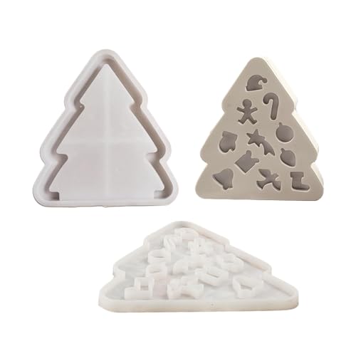 2pcs Weihnachtsbaum Silikonform, Silikonformen Gießformen, Silikonform Weihnachten, 3D Formen Für Handgefertigte Seife, Antihaftbeschichtete Weihnachtsbaum Silikonformen von Keyubria