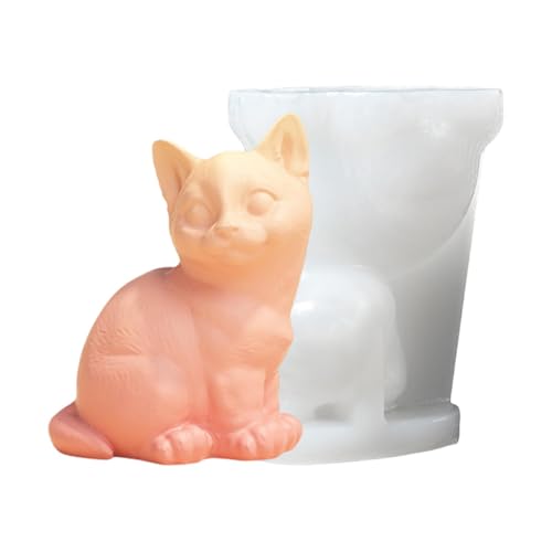 3D Hund Silikonform Kerzenform Seifenform Tier Silikonform Katzen Silikonform Tier Gießformen Silikon Epoxidharz Formen zur Herstellung von Kuchen, Seifen, Fondant Kuchen Dekoration Form von Keyubria