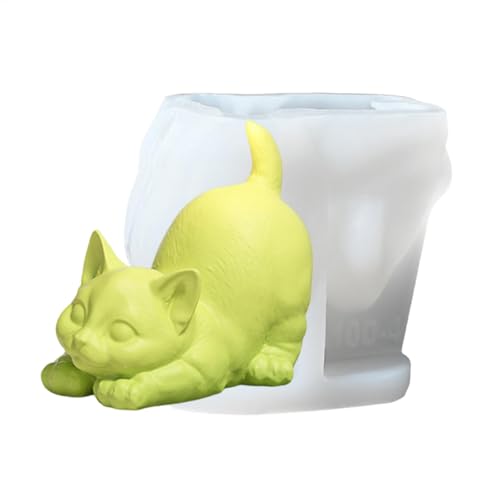 3D Hund Silikonform Kerzenform Seifenform Tier Silikonform Katzen Silikonform Tier Gießformen Silikon Epoxidharz Formen zur Herstellung von Kuchen, Seifen, Fondant Kuchen Dekoration Form von Keyubria