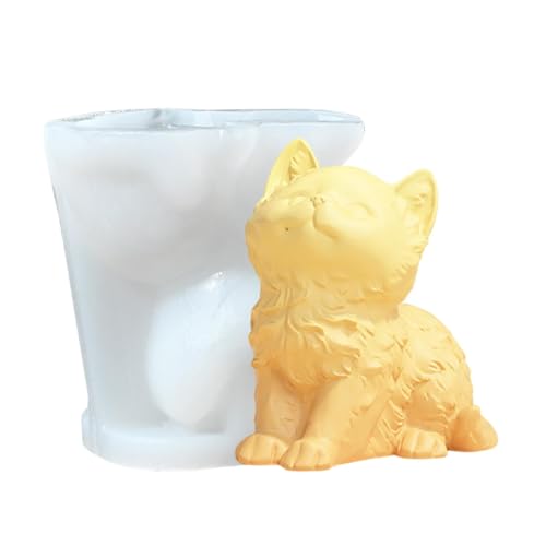 3D Hund Silikonform Kerzenform Seifenform Tier Silikonform Katzen Silikonform Tier Gießformen Silikon Epoxidharz Formen zur Herstellung von Kuchen, Seifen, Fondant Kuchen Dekoration Form von Keyubria