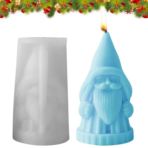 3D Weihnachtsmann Silikonform, Silikon Kerzen Gießform, Weihnachtsmann Kerzenform Wichtel Kerze Silikon, Silikonform Weihnachten Kerzen, Silikonformen Für Kerzen Gießen von Keyubria