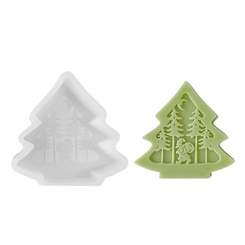 Kerzen Formen Silikon Weihnachten, Silikonformen Gießformen, Silikonform Tannenbaum, Weihnachtsbaumform Epoxidharzform Zum Gießen,Weihnachtsbaum Elch Kerzenformen Für Deko von Keyubria