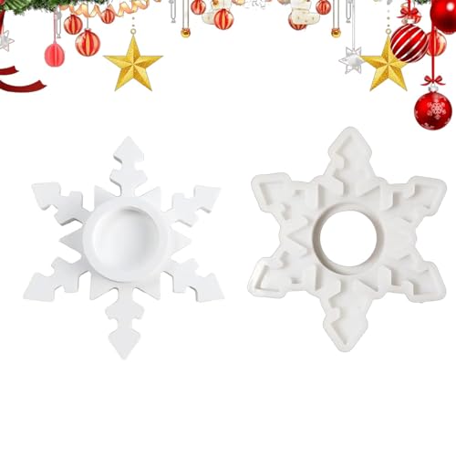 Schneeflocken Silikonform, Schneeflocken Kerzenständer Silikonform, Harz Schneeflocke Silikon Form, Silikon Gießformen Weihnachten Kerzenständer Zum Basteln, Heimdekoration von Keyubria