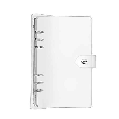 Keyzone Ringbuch 6 Ringe Loose Leaf Binder Tagebuch mit Klare Notizbuch Hülle aus weichem PVC Nachfüllbar Notebook-Schutz A6 von Keyzone