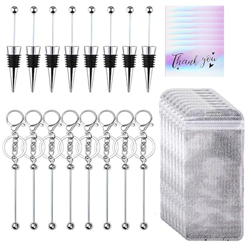 32pcs Perlenstaste Stick Einzigartiger Perlen Keychain Handwerks Set Für Anpassbare Schmuck Und Zubehör von Kfwfuaee