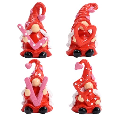 Kfwfuaee 4pcs Valentinstag Love Heart Harze Figuren Dekorationen Für Romantik Foto Requisiten Und Home Tischlampen Dekore von Kfwfuaee