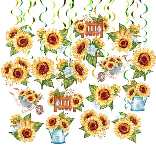 Kfwfuaee Sonnenblumen-Hängewirbel, Party-Dekoration, Festival-Zubehör, modischer Sonnenblumen-Anhänger für Schule, Büro, Innendekoration von Kfwfuaee