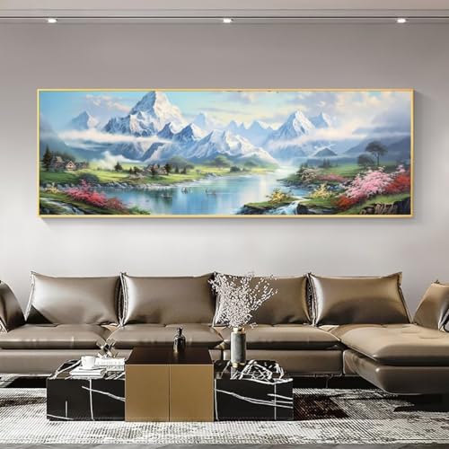 Diamond Painting Schneeberge Landschaft Bilder,Diamond Painting Set,Basteln Erwachsene,Diamond Painting xxl,Mosaikherstellung Full Drill Crystal Cross Stickerei Kreativ Set,Home Décor 40x120cm A511 von Kggyele