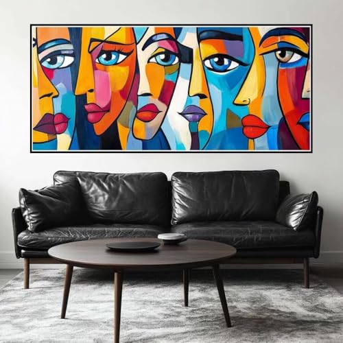 Malen Nach Zahlen Abstrakt Malen Nach Zahlen Erwachsene Gesicht, 180 X 90 cm XXL Groß Acrylfarben Ölgemälde, DIY Malen Nach Zahlen Kinder Anfänger Set Bastelset für Wand Dekor (Ohne Rahmen) -H375 von Kggyele