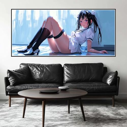 Malen Nach Zahlen Anime Malen Nach Zahlen Erwachsene Dienstmädchen, 140 X 70 cm XXL Groß Acrylfarben Ölgemälde, DIY Malen Nach Zahlen Kinder Anfänger Set Bastelset für Wand Dekor (Ohne Rahmen) -H360 von Kggyele