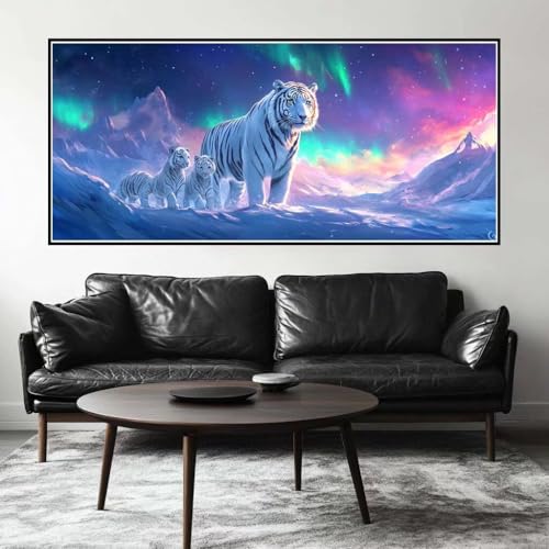 Malen Nach Zahlen Aurora Malen Nach Zahlen Erwachsene Tiger, 200 X 100 cm XXL Groß Acrylfarben Ölgemälde, DIY Malen Nach Zahlen Kinder Anfänger Paint by Numbers Set für Wand Dekor (Ohne Rahmen) -H295 von Kggyele