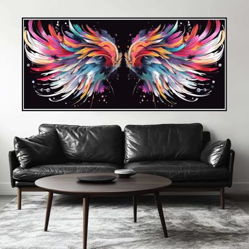 Malen Nach Zahlen Bunt Malen Nach Zahlen Erwachsene Flügel, 200 X 100 cm XXL Groß Acrylfarben Ölgemälde, DIY Malen Nach Zahlen Kinder Anfänger Paint by Numbers Set für Wand Dekor (Ohne Rahmen) -H450 von Kggyele