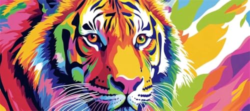 Malen Nach Zahlen Bunt Malen Nach Zahlen Erwachsene Tiger, 160 X 80 cm XXL Groß Acrylfarben Ölgemälde, DIY Malen Nach Zahlen Kinder Anfänger Paint by Numbers Set für Wand Dekor (Ohne Rahmen) -H667 von Kggyele