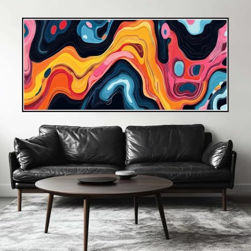 Malen Nach Zahlen Bunt Malen Nach Zahlen Erwachsene Vintage, 120 X 60 cm XXL Groß Acrylfarben Ölgemälde, DIY Malen Nach Zahlen Kinder Anfänger Paint by Numbers Set für Wand Dekor (Ohne Rahmen) -H250 von Kggyele