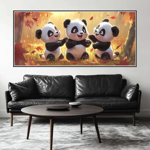 Malen Nach Zahlen Cartoon Malen Nach Zahlen Erwachsene Panda, 60 X 30 cm XXL Groß Acrylfarben Ölgemälde, DIY Malen Nach Zahlen Kinder Anfänger Paint by Numbers Set für Wand Dekor (Ohne Rahmen) -H400 von Kggyele