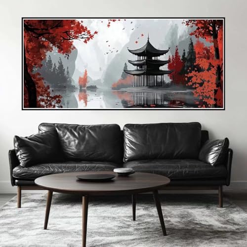 Malen Nach Zahlen China Malen Nach Zahlen Erwachsene Japan, 200 X 100 cm XXL Groß Acrylfarben Ölgemälde, DIY Malen Nach Zahlen Kinder Anfänger Paint by Numbers Set für Wand Dekor (Ohne Rahmen) -H291 von Kggyele